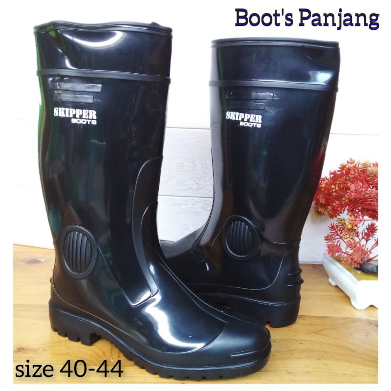 Sepatu Boots Pria Panjang/Sepatu Boot Hitam Panjang/Sepatu Boot's Skipper/Sepatu Berkebun