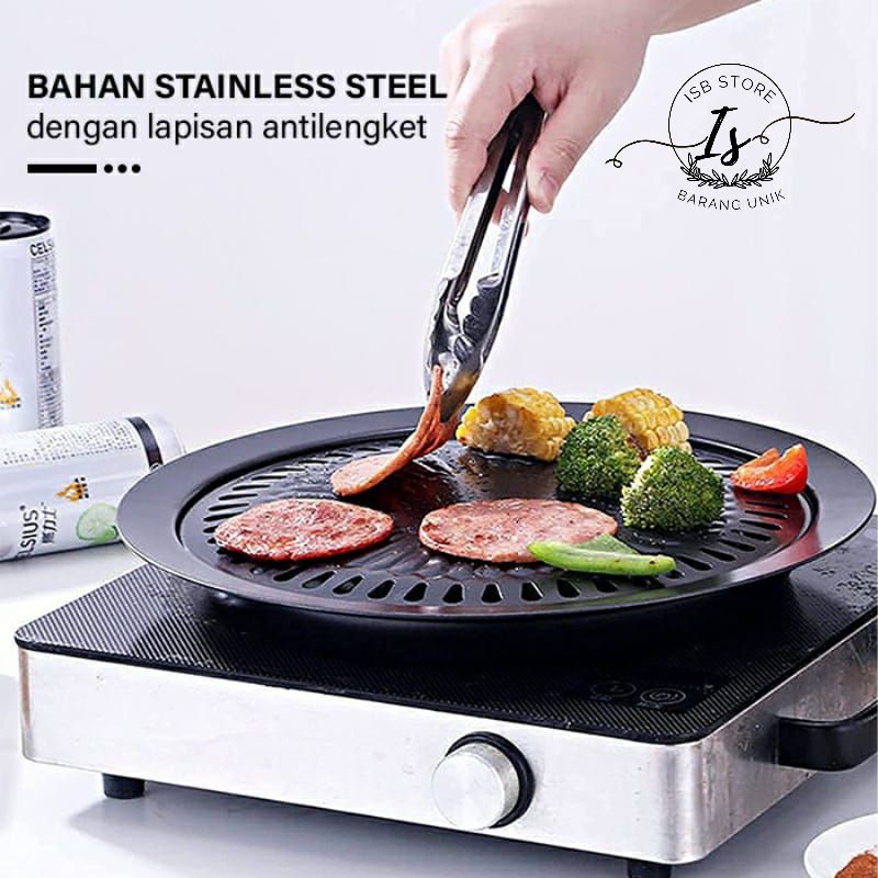 Smokeless BBQ Grill Pan Bulat Kompor High Quality / Ultra Grill Alat Panggangan / Panggangan Sate / Panggangan Serbaguna
