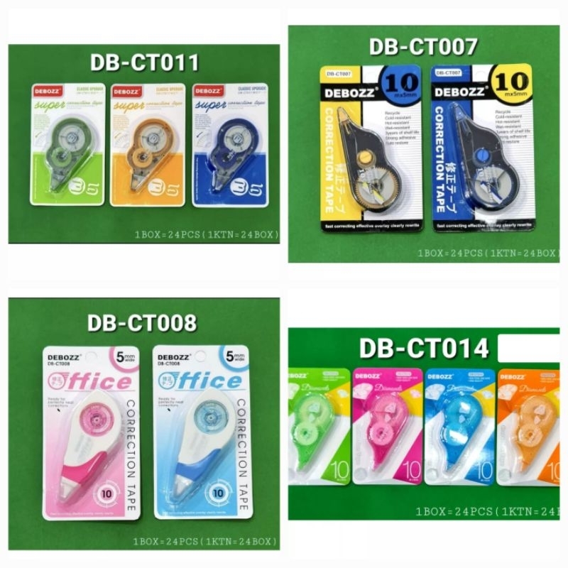 

Tip Ex tipex Kertas Pita Correction Secret Tape 36 m Ukuran Besar DEBOZZ DB-CT011/ CT-008 10 Meter/ CT-007/CT014