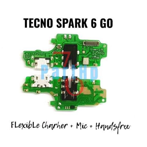 Papan Connector Charger Mic Handsfree Tecno Spark 6 Go - PcB Cas