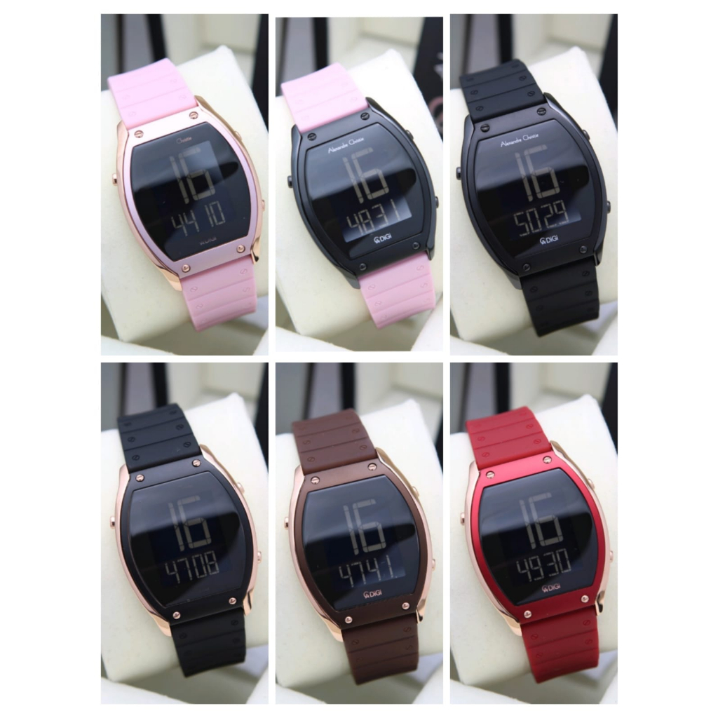 Jam Tangan Wanita AC Alexandre Christie 9383 Digital ORIGINAL - Tali Karet