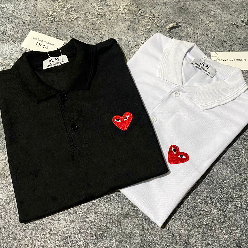 KAOS POLO PLAY CDG LOGO / POLO SHIRT PLAY CDG / KAOS POLO CDG / POLO SHIRT CDG