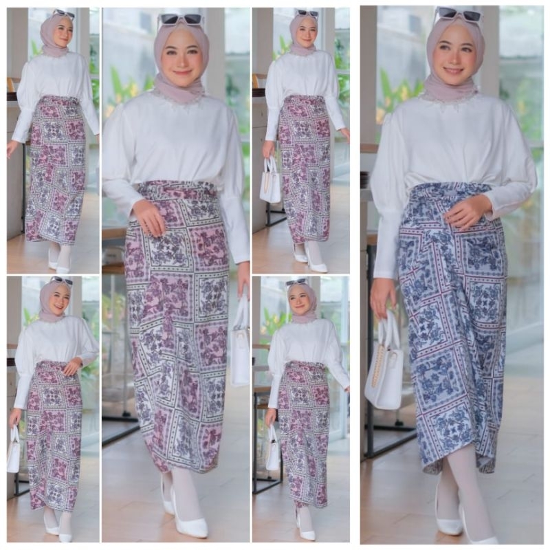 ⚡️CLEARANCE SALE ♡ PREMIUM ♡ ORIGINAL ! SALSABILLA 2 IN 1 ETHNIC BATIK SHABBY SET GAMIS PUFFY BLOUSE WITH WRAP TIED SKIRT / SETELAN ATASAN &amp; ROK LILIT