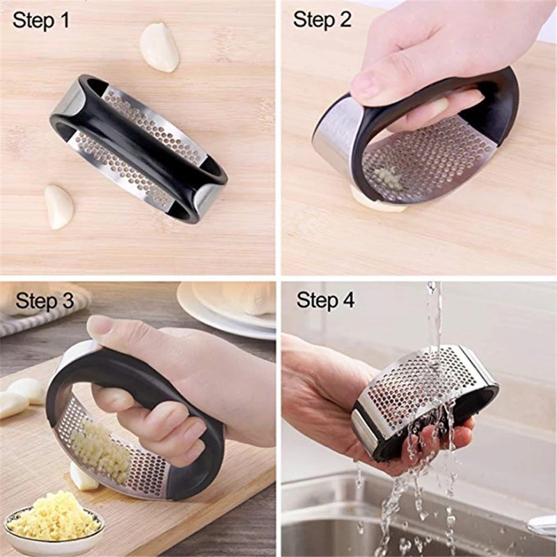Alat penghancur Bawang Stainless steel Garlic Press Crusher
