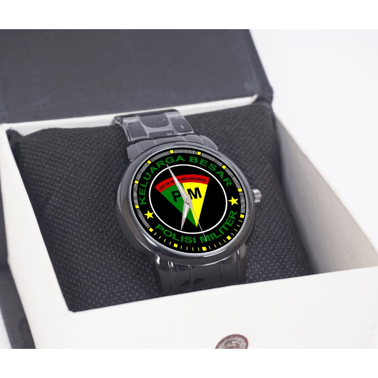 Jam Tangan Keren Pria Polisi Militer PM Gambar Custom
