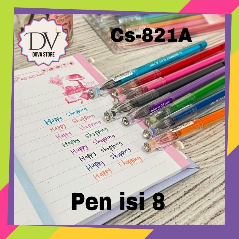 

COLOR NEUTRAL PEN 1 BOX ISI 8 PCS CS-821A WARNA WARNI LUCU