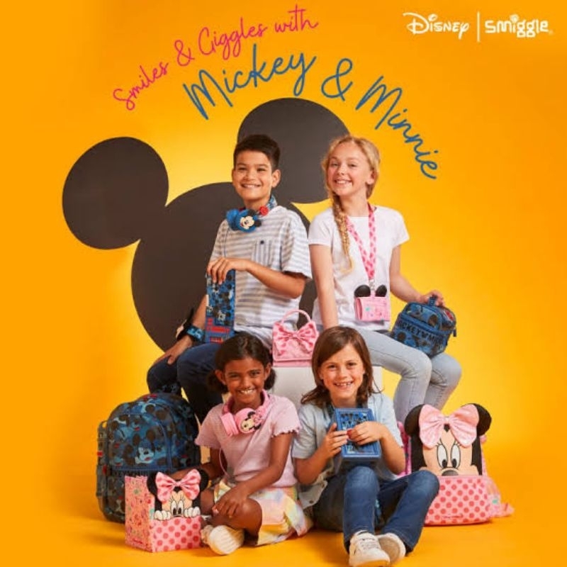 Smiggle Disney Mickey Minnie Backpack Lunchbag Bottle set