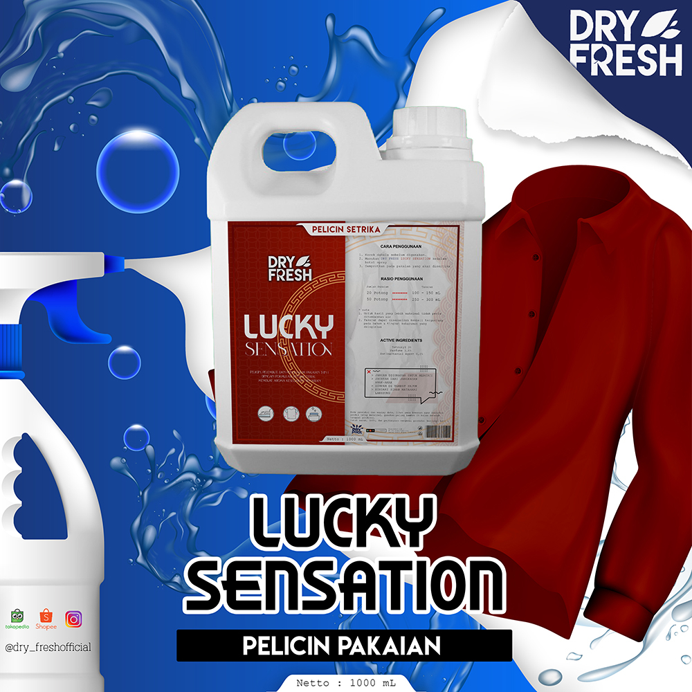 Pelicin setrika PREMIUM Pewangi setrika Laundry 1 Liter DRYFRESH LUCKY SENSATION