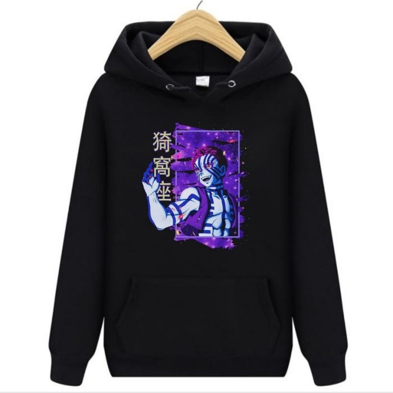 hoodie anime demon slayer AKAZA bahan fleece ready size S M L XL XXL XXXL XXXXL big size