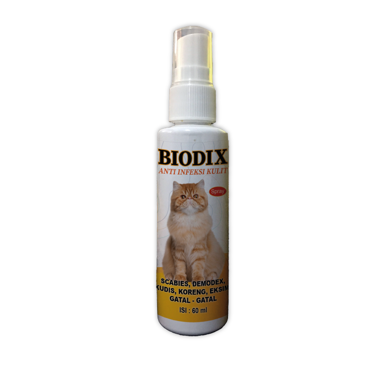 Biodix obat kulit kucing Anti Infeksi Kulit 60ml Aman terjilat kucing dan ampuh