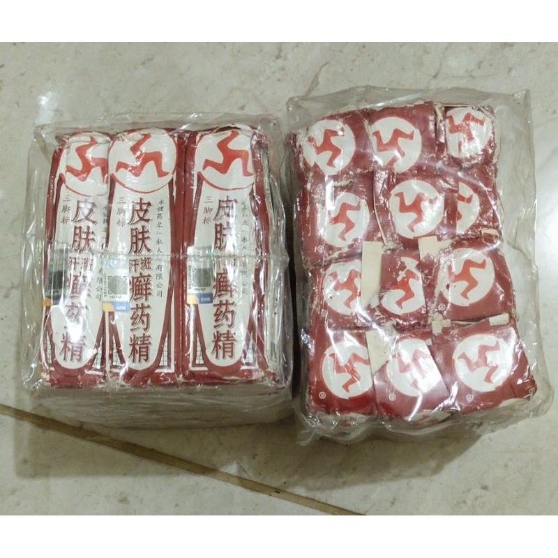 12 botol UBAT KURAP CAP KAKI TIGA CAIR UNTUK OBAT KURAP PANU CAIR IMPORT box rusak