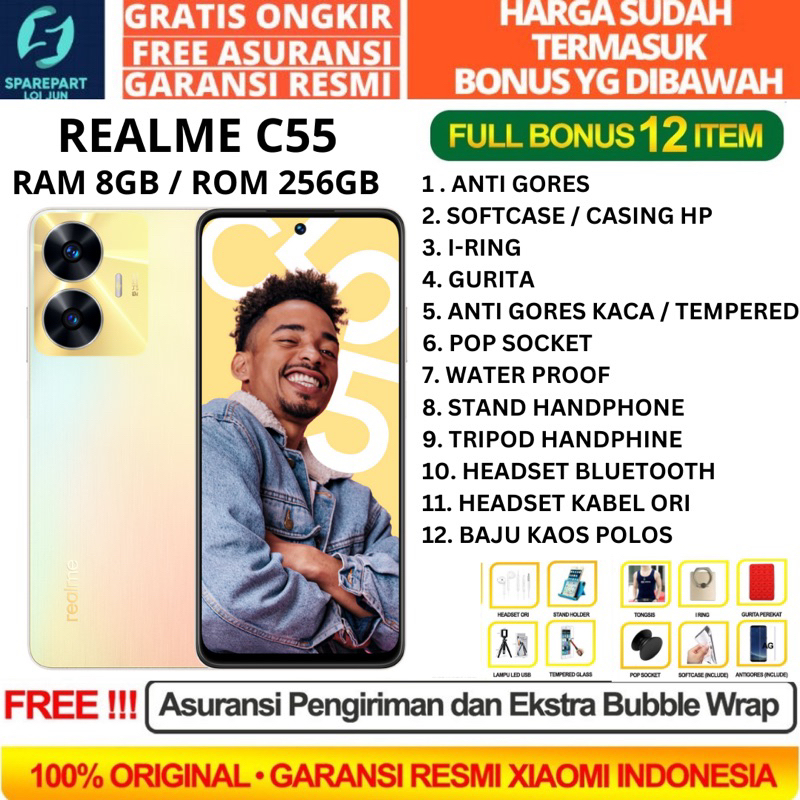 REALME C55 NFC 6/128 8/256 RAM 8 ROM 256 GARANSI RESMI