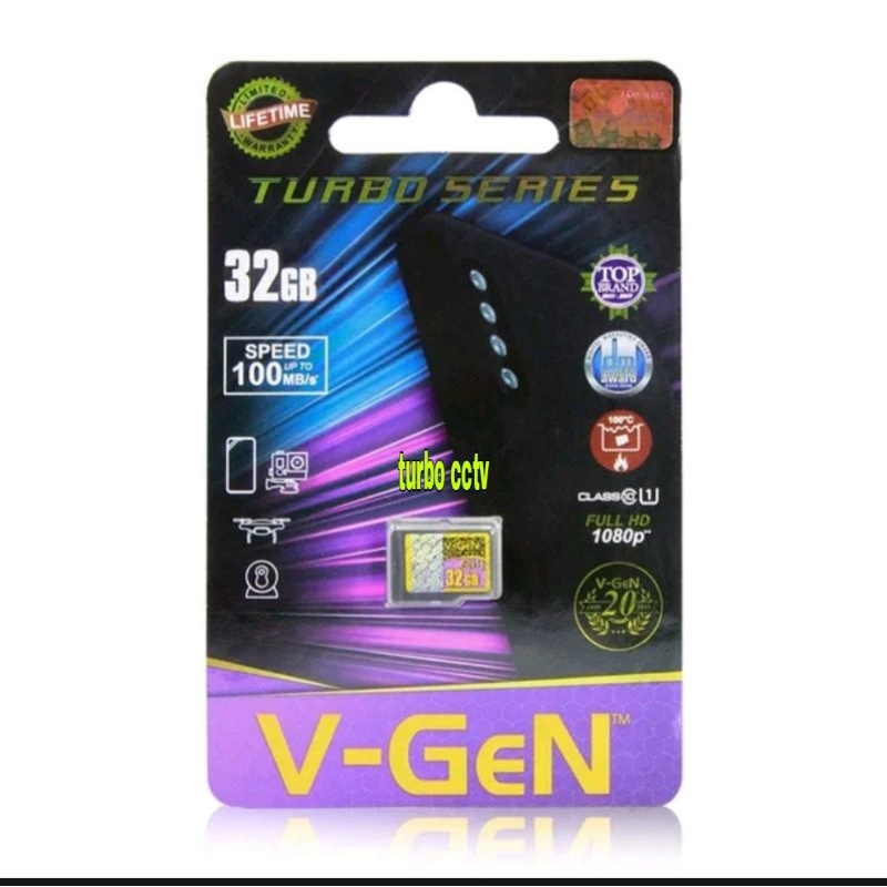 Micro SD 32GB Class 10 V-GeN Turbo Series Memory Card Vgen