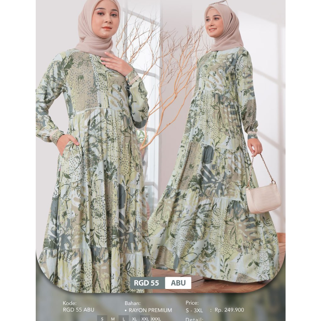 Gamis rauna RGD 55 Terbaru 2023 / Rk 286 Navy / dress muslim / gamis wanita