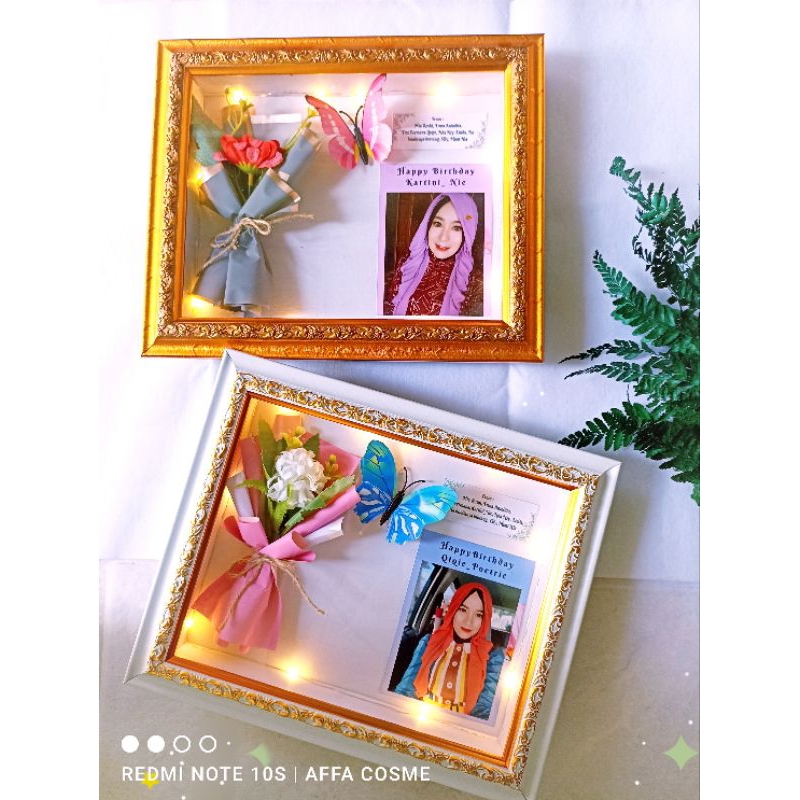 Bingkai 3D / Bingkai wisuda / Bingkai Kado ultah / Bingkai foto LED