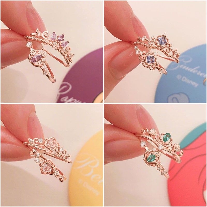 Cincin Disney Princess Wanita Adjustable / Open Crown Princess Ring