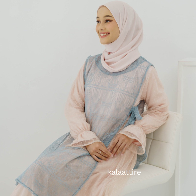 Jaeda Series Dress Pesta Outer Vest Brokat