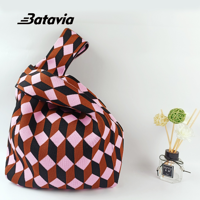 Batavia Desain terbaru Color yang cocok dengan tas tangan rajut dan bahu menenun wanita belanja santai serbaguna baru BAG 29-39