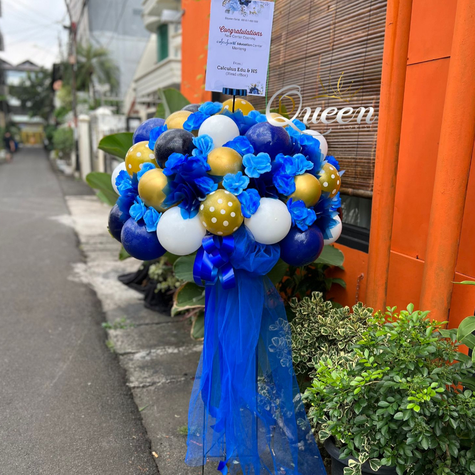 Dqueen Florist - Standing Flower Artificial Karangan Bunga Balon Grand Opening Ucapan Wedding Grand Opening Birtthday