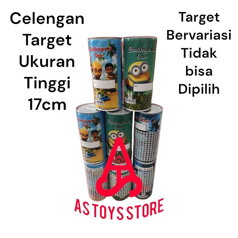 Celengan target / celengan uang ukuran tinggi 17cm