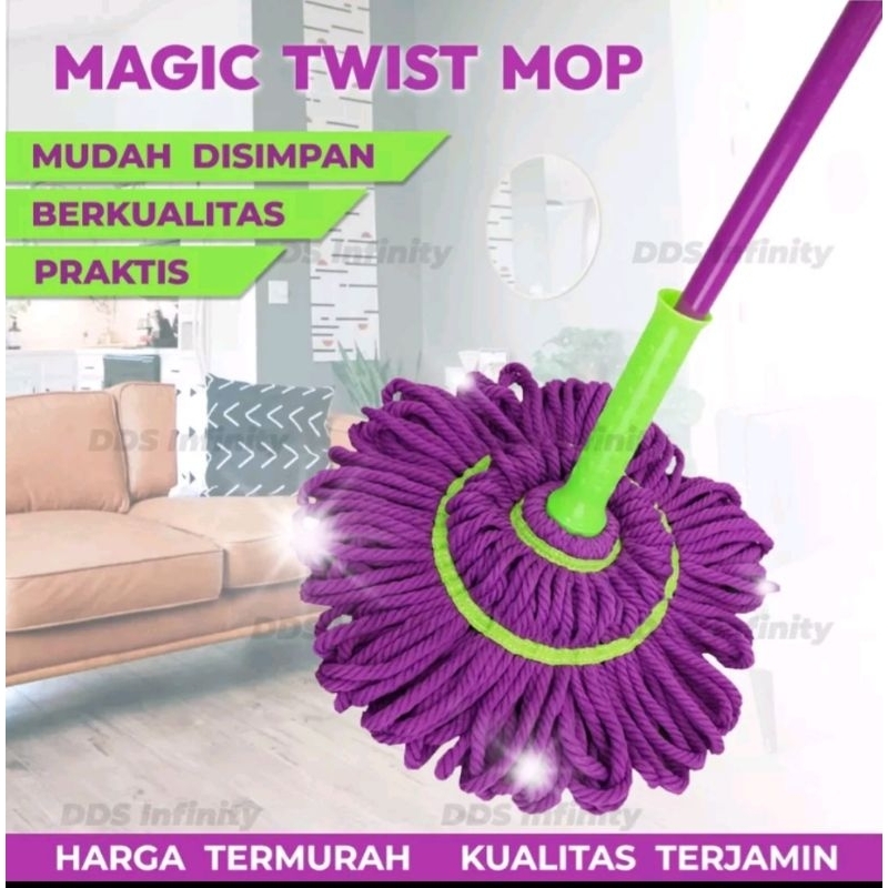 Twist Mop Alat pel lantai serbaguna otomatis praktis twist mop magic pembersih lantai