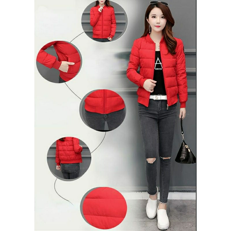 Jaket parasut wanita tebal jaket korea jaket varsity jaket bomber