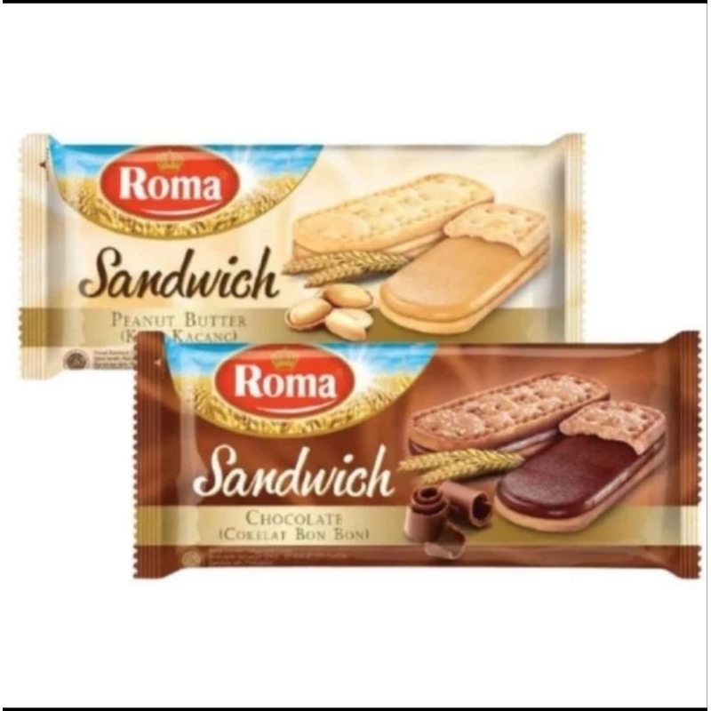 

1 bks biskuit roma sandwichi cokelat - peanut 189 gr