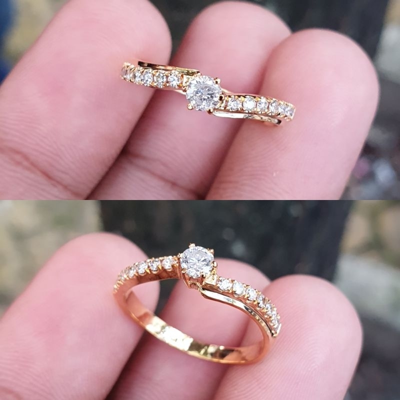 Cincin berlian ring emas model minimalis