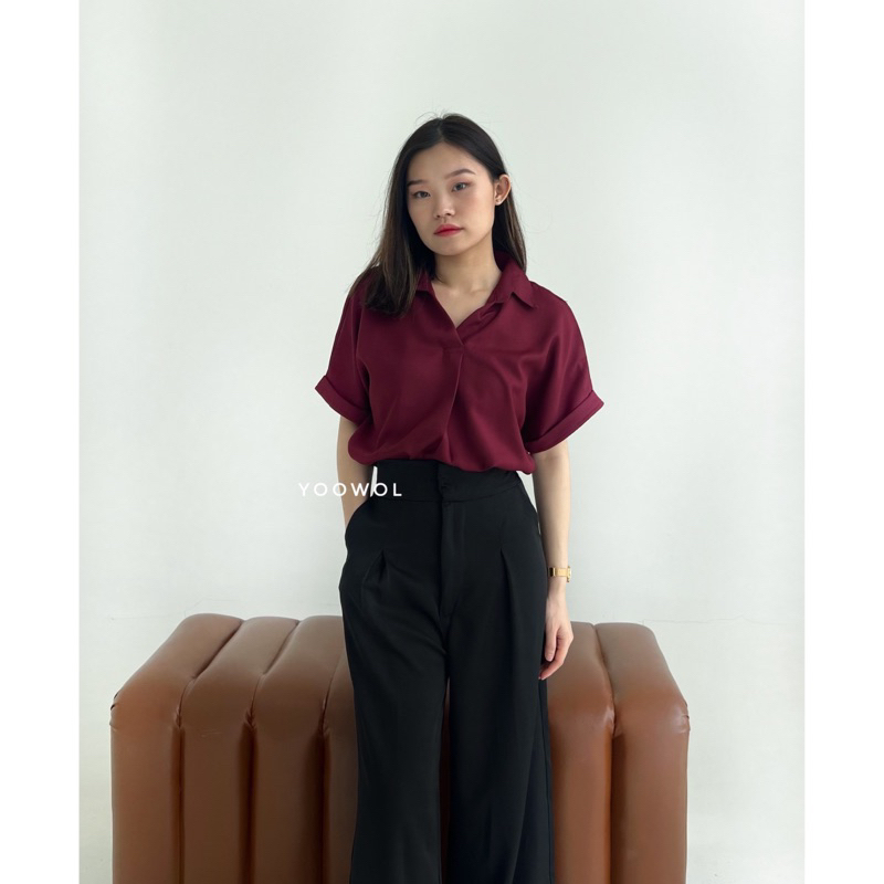 YOOWOL Sara Shirt / Kemeja Basic Shirt Wanita