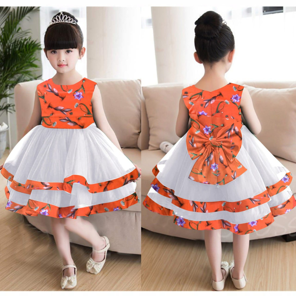 A02 DRES KID ADONIA, BAHAN SATIN LAPIS FURING,KOMBINASI BATIK 2LAPIS,BELKG SELETING