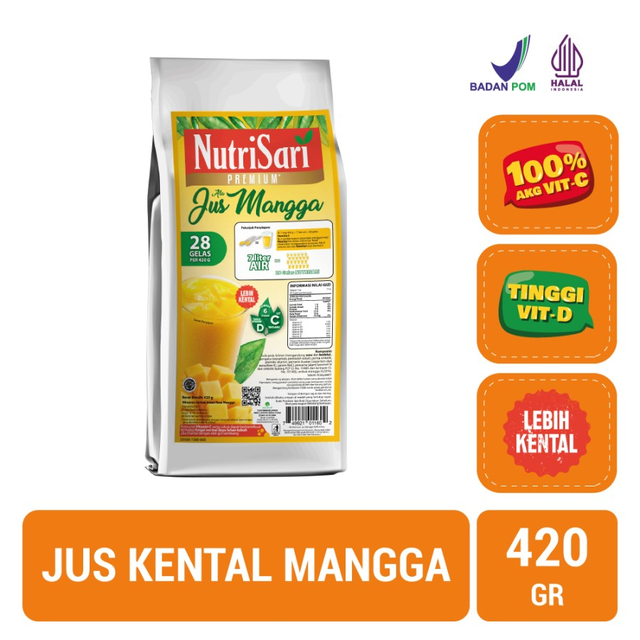 

NutriSari Premium Jus Mangga 420gr - Minuman Juice Kental Rasa Mangga