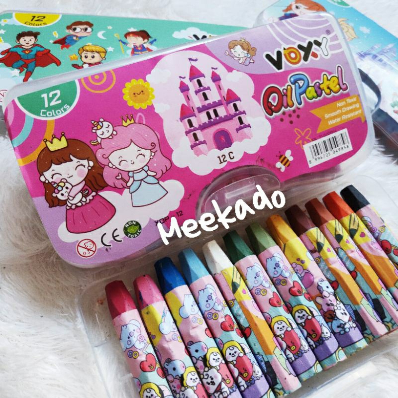 

( FREE PACKING BUBBLE ) Crayon Krayon Oil Pastel Pensil Warna isi 12 batang murah