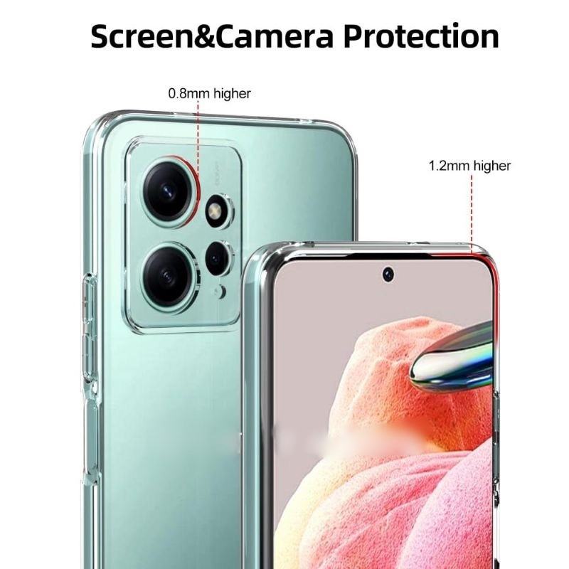 Space Protect Camera Case Xiaomi Redmi Note 12 4G SoftCase Tebal Transparant