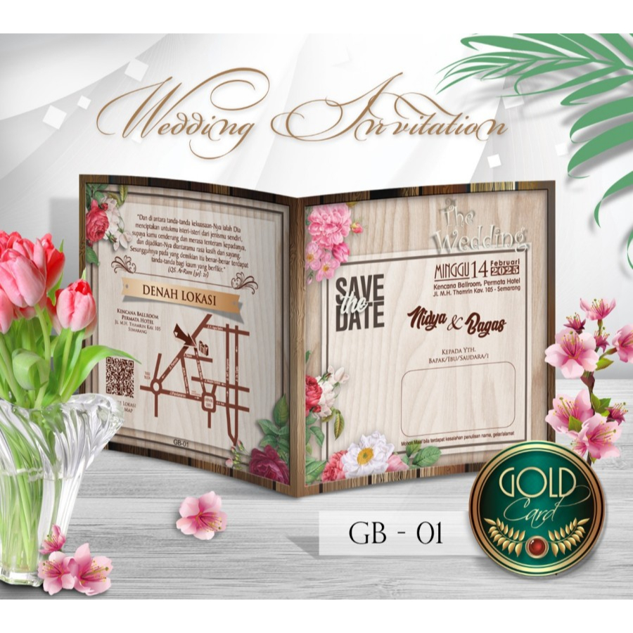 

Undangan Pernikahan Gold Card GB 01 - 06
