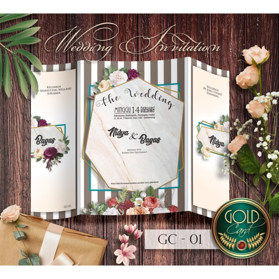 

Undangan Pernikahan Gold Card GC 01 - 04