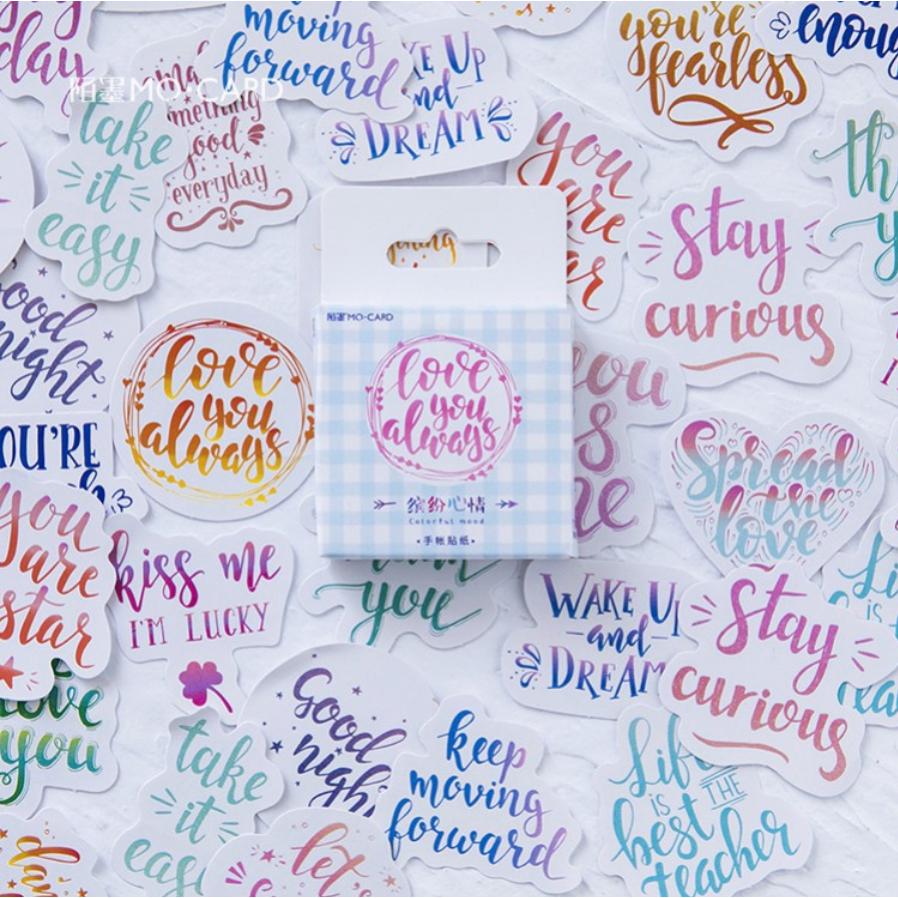 

【DOKI】45Pcs Stiker Motif Alfabet Inggris untuk Dekorasi Scrapbook Jurnal Diary - Sticker Tulisan Motivasi