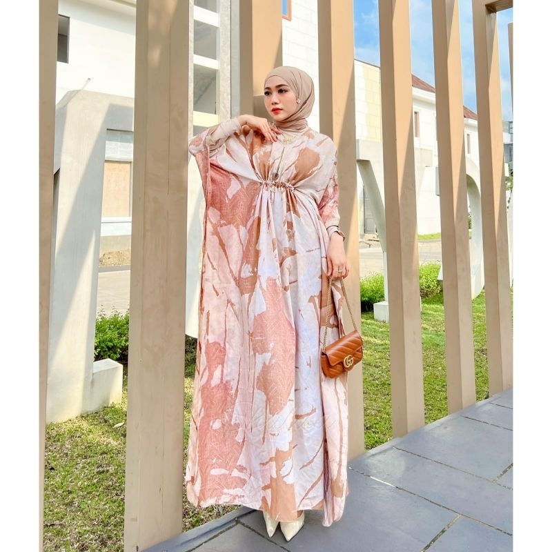 SHALDA BATIK/Kaftan Silk sutra Terbaru/Kaftan Hazel Silk Sutra Dress/Gamis Adem Lembut dan Nyaman