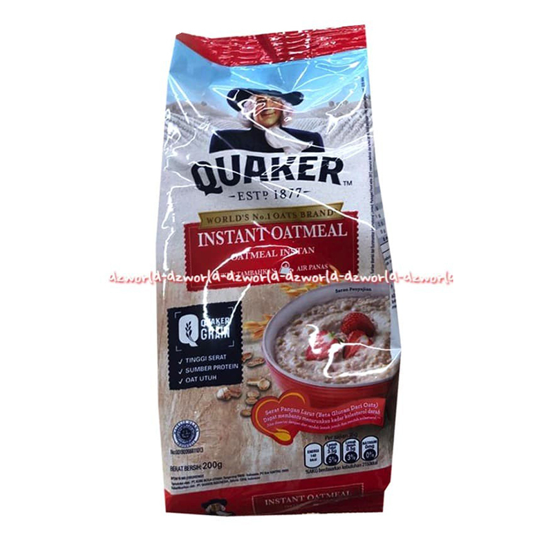 

Quaker Instant 200gr Oatmeal Instan Kuarker Kuaker Sereal Tepung Bubuk Instan Oat Meal Kemasan Pouch