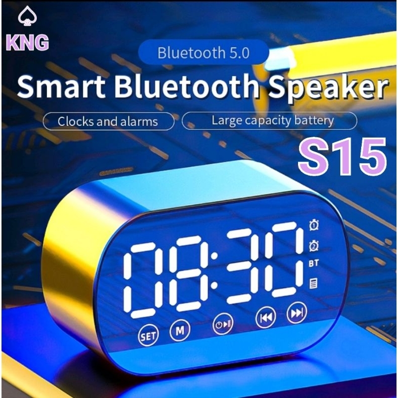 Speaker Jam Bluetooth S15 Portable Stereo Original Plus Jam Digital Alarm Clock LED Mirror