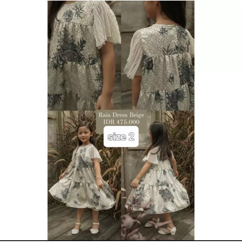 PRELOVED RAYA DRESS KIDS ALEZA LABEL SIZE 2