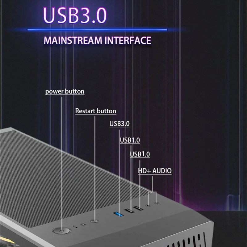 Casing PC Gaming / Komputer Gaming AULA FY331 include 3 fans RGB