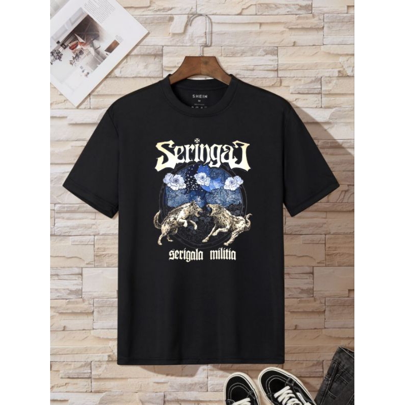 Kaos Baju SERINGAI SERIGALA MILITIA / tshirt Band Rock / kaos Oversize Dewasa / kaos Anak / rap tee