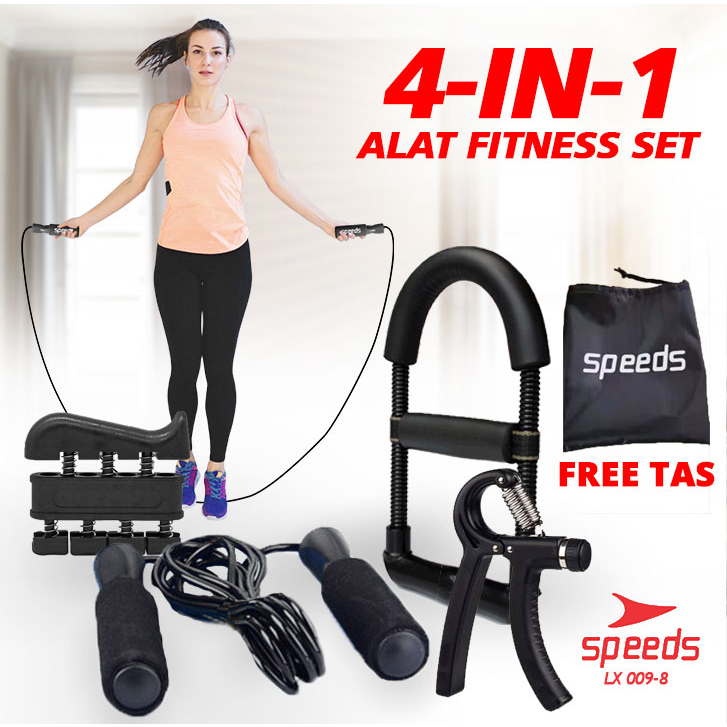 SPEEDS Alat Fitness Handgrip Set 5-60kg Gym Set Fitness Tangan Skipping Adjustable Power Wrist LX 009-8