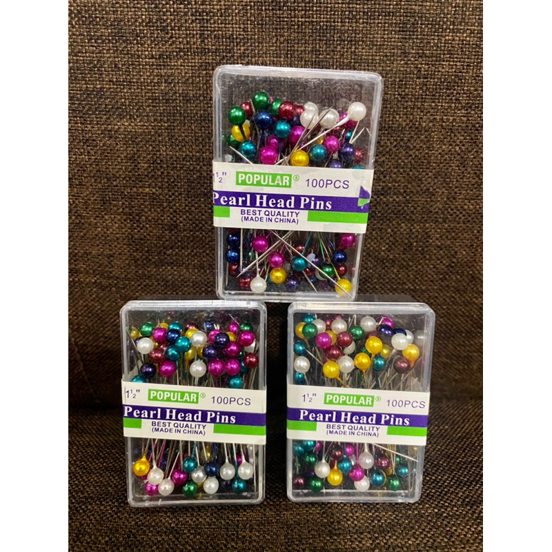 Jarum Pentul 1 BOX / Needle Pearl Head Pins / Jarum Hijab HAKATORI / Jarum pentul Nemoto / Jarum Pentul 1 BOX / Needle pearl head pins / Jarum hijab popular