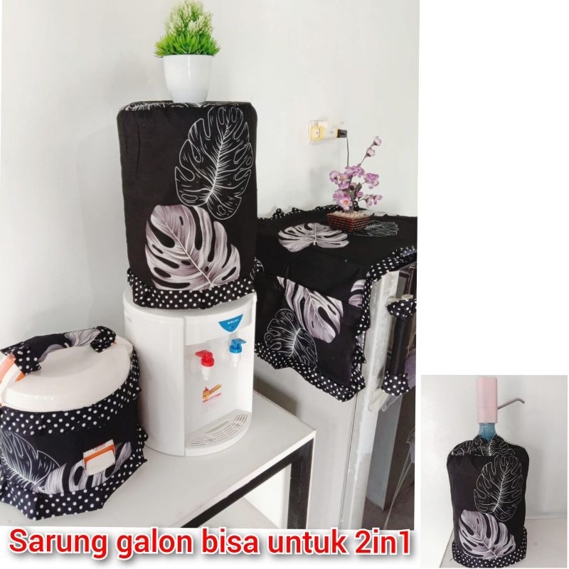 set sarung gkm motif black leaf