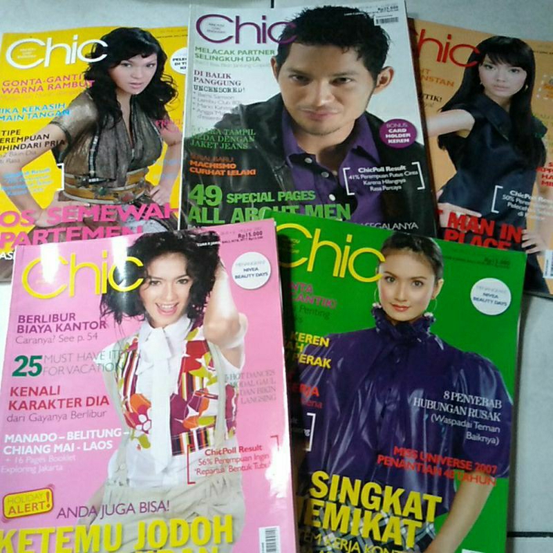 majalah chic no.5-9 tahun 2007 Evan Sanders,ririrn Dwi Aryani,Angel Karamoy,Lena tan
