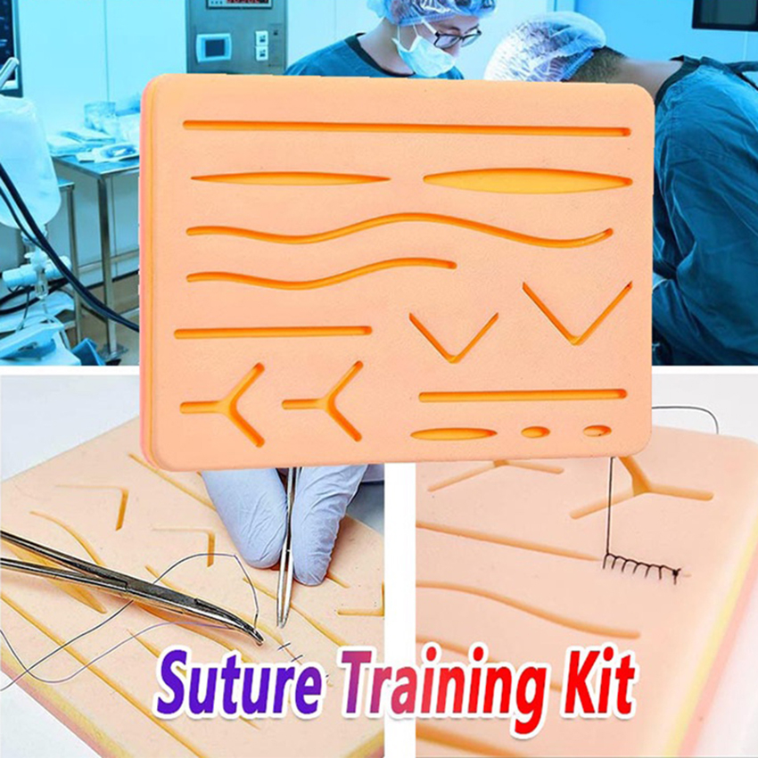 Model Kulit Silikon Pad Sutura Latih Jahit Luka Medis Wound Suture Hecting Medical Kit Practice Skin