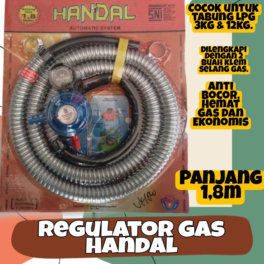 Selang Regulator Gas HANDAL SNI / Paket Selang dan Regulator Gas Merk Handal Personalux