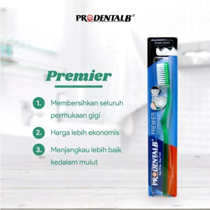 PRODENTAL B SIKAT GIGI NEW PREMIER DOUBLE ACTION (ISI 12 PCS)