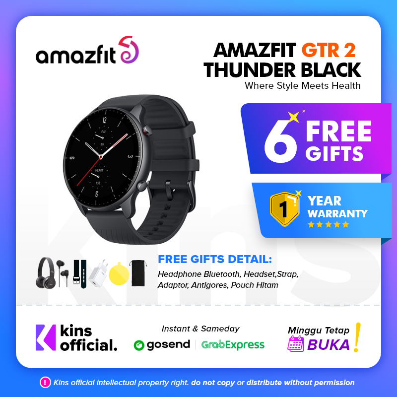 Amazfit GTR 2 smartwatch 1.39&quot; HD AMOLED Always-On display, Receive Bluetooth call, SpO2, Heart rate, Sleep, Stress monitor Garansi Resmi